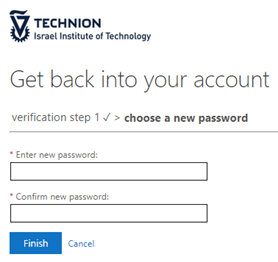 Outlook 365 choosing a new password window